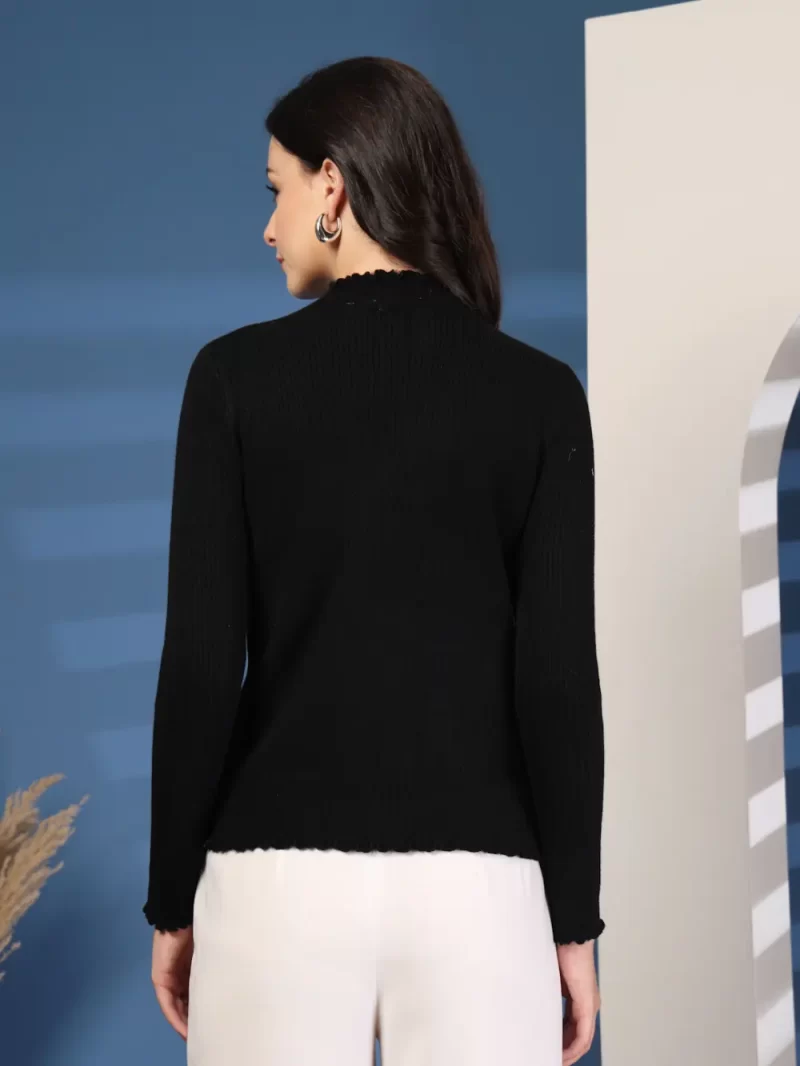 Women Solid Round Neck Woollen Regular Pullover