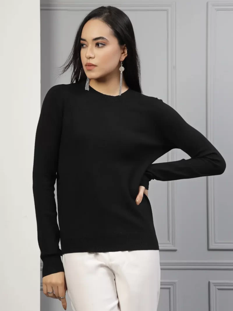 Women Self Design Round Neck Regular Top