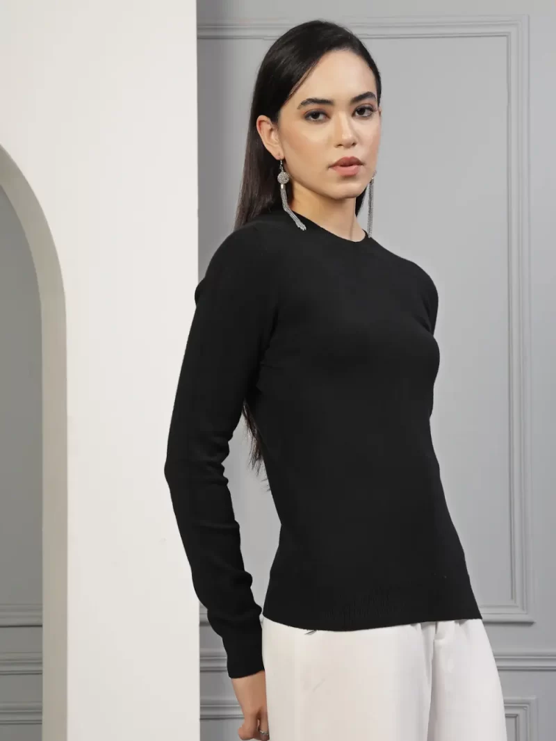 Women Self Design Round Neck Regular Top