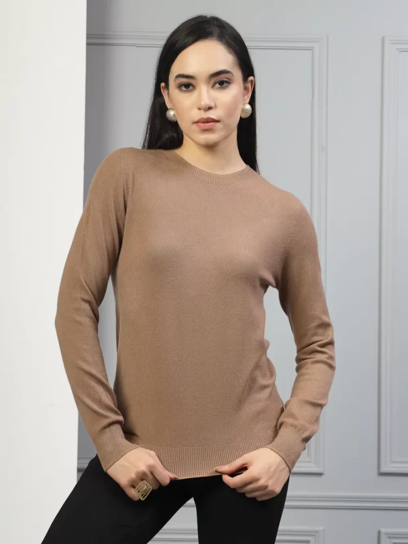 Women Self Design Round Neck Regular Top