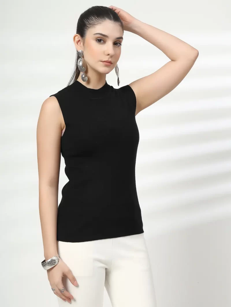 Women Solid Pullover With Fuzzy Detail