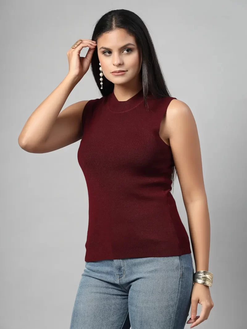 Women Solid Pullover With Fuzzy Detail