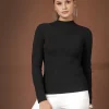 Women Solid Turtle Neck Top