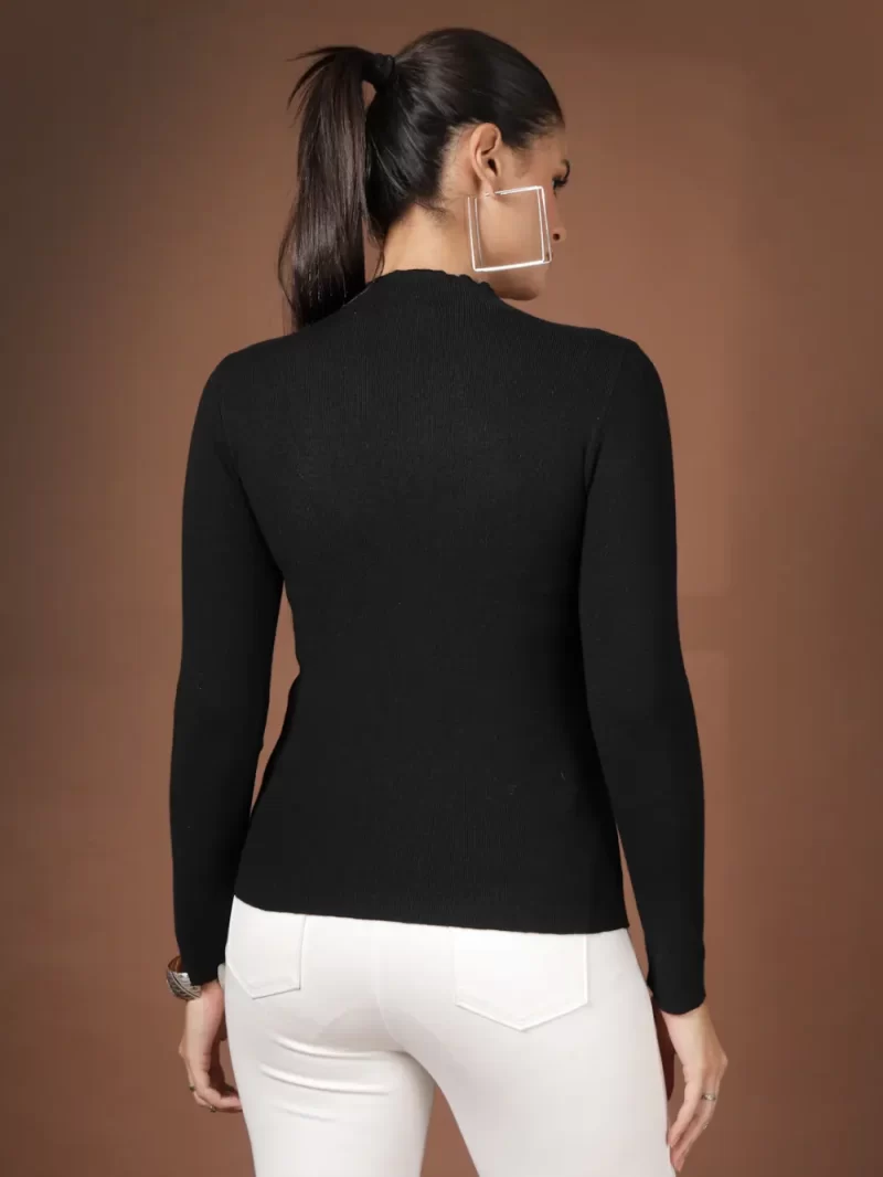 Women Solid Turtle Neck Top