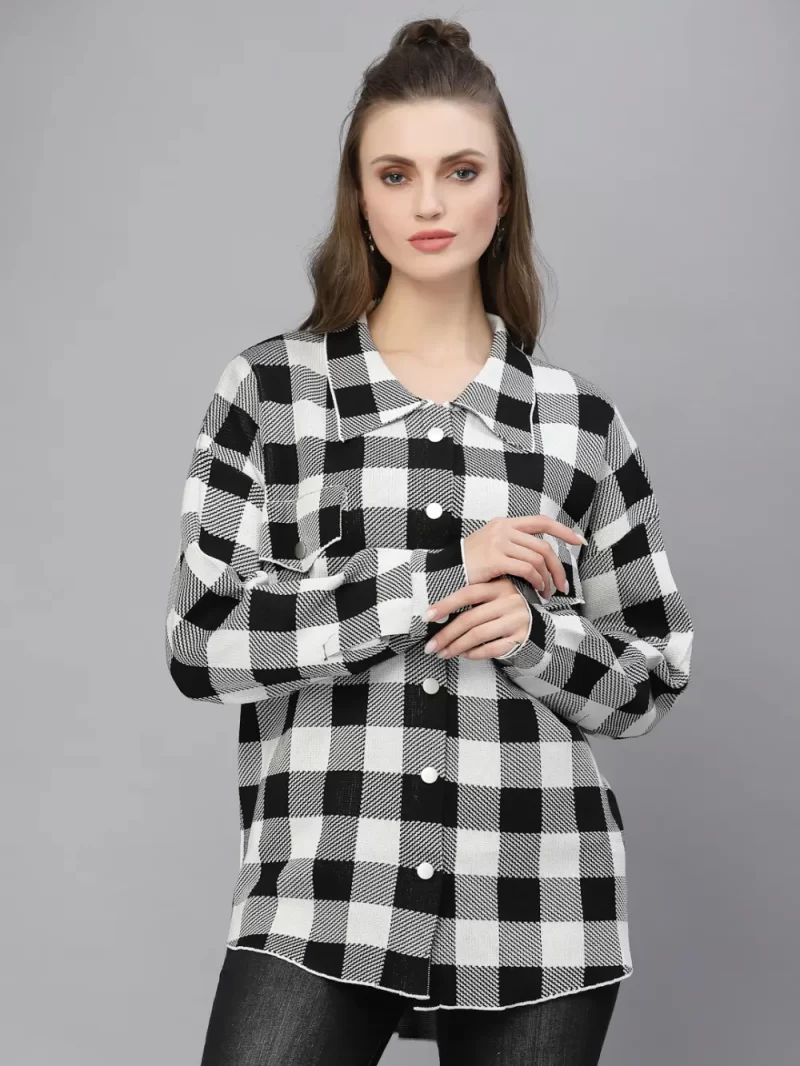 Women Tartan Checks Checked Casual Shirt