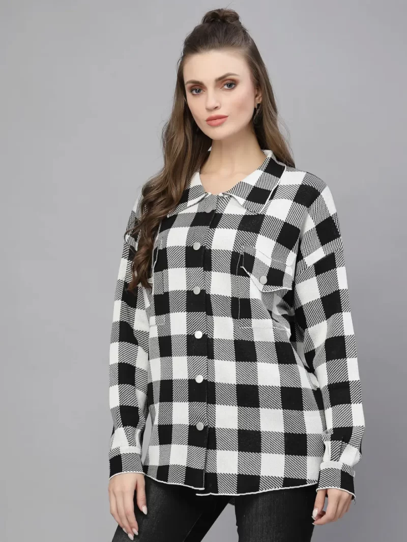 Women Tartan Checks Checked Casual Shirt