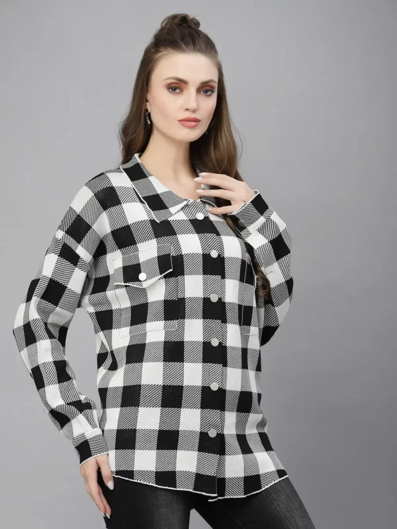 Women Tartan Checks Checked Casual Shirt