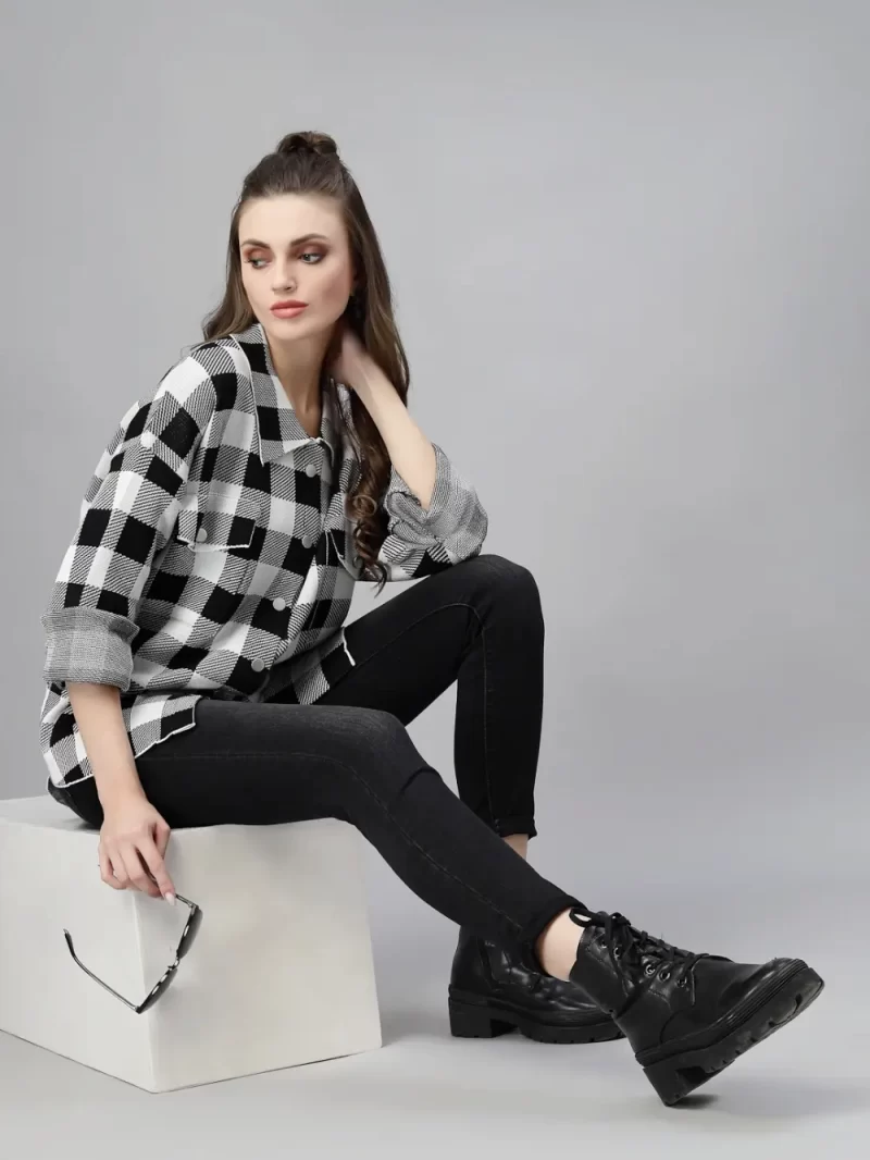 Women Tartan Checks Checked Casual Shirt