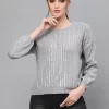 Women Embellished Round Neck Top