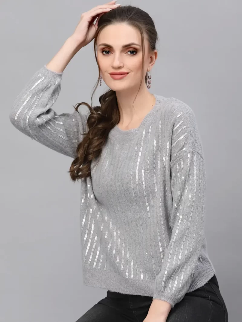 Women Embellished Round Neck Top
