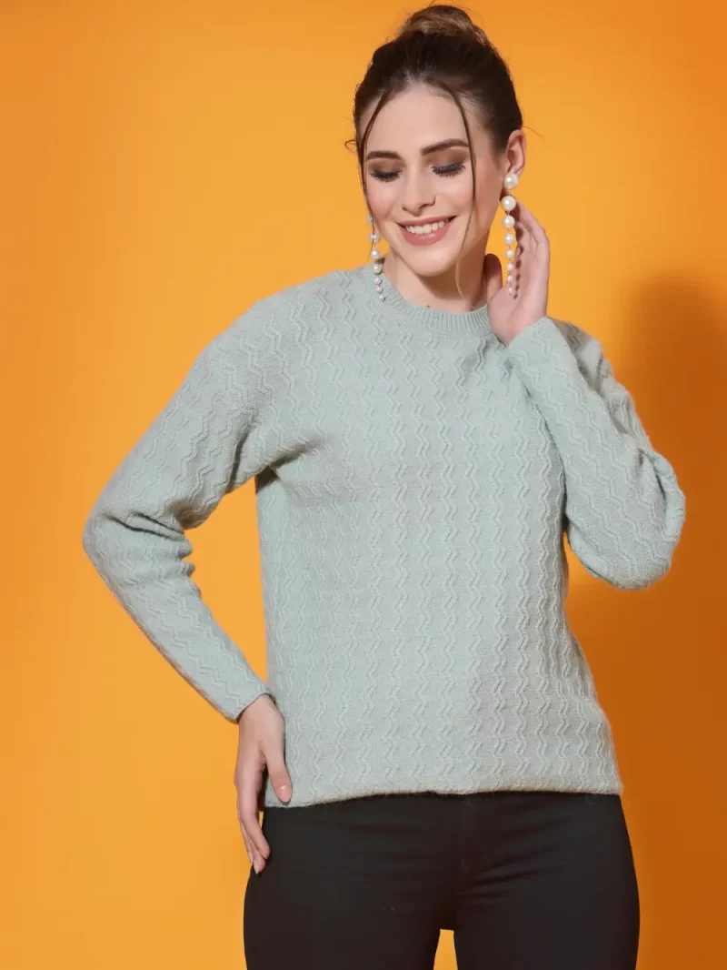 Women Self Design Round Neck Top