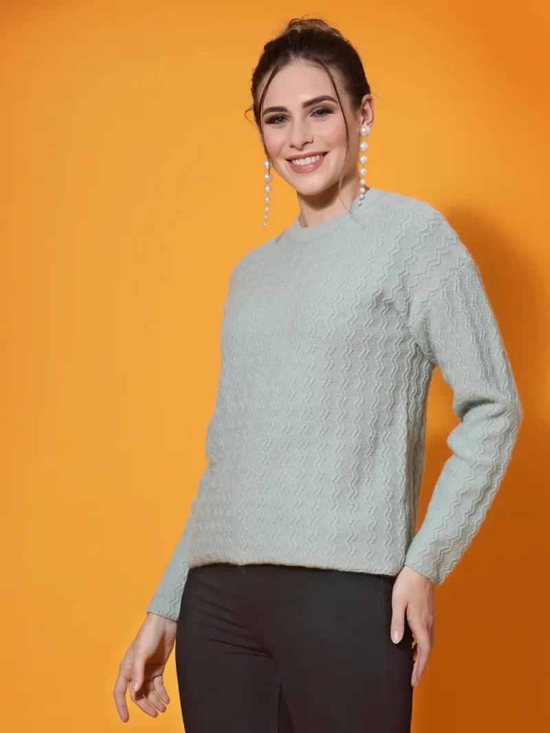 Women Self Design Round Neck Top