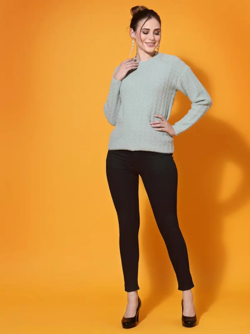 Women Self Design Round Neck Top