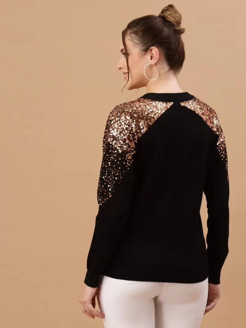 Women Sequins Embellished Pullover Sweater