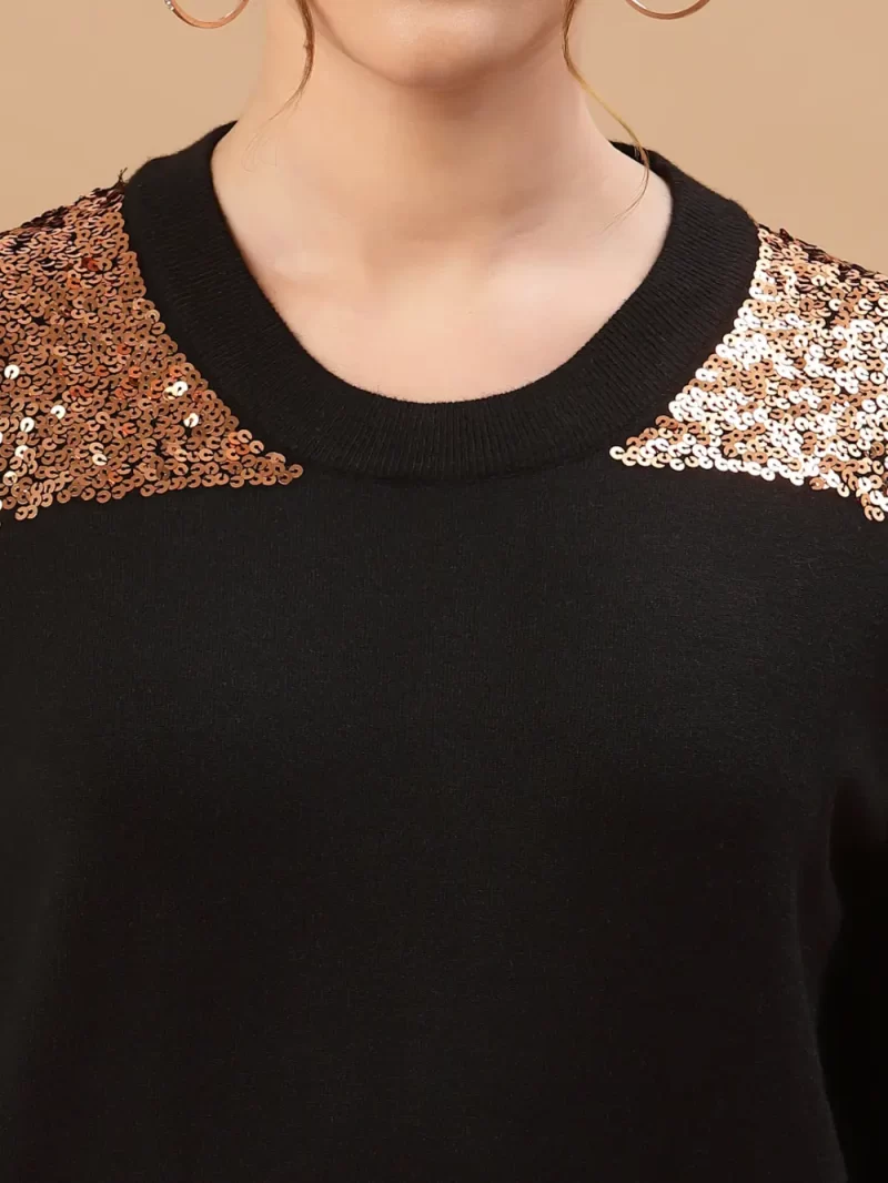 Women Sequins Embellished Pullover Sweater