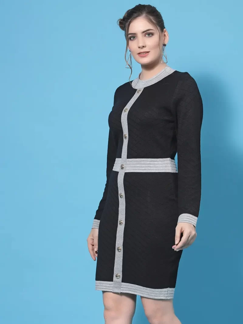 Women Black & Grey Jumper Dress