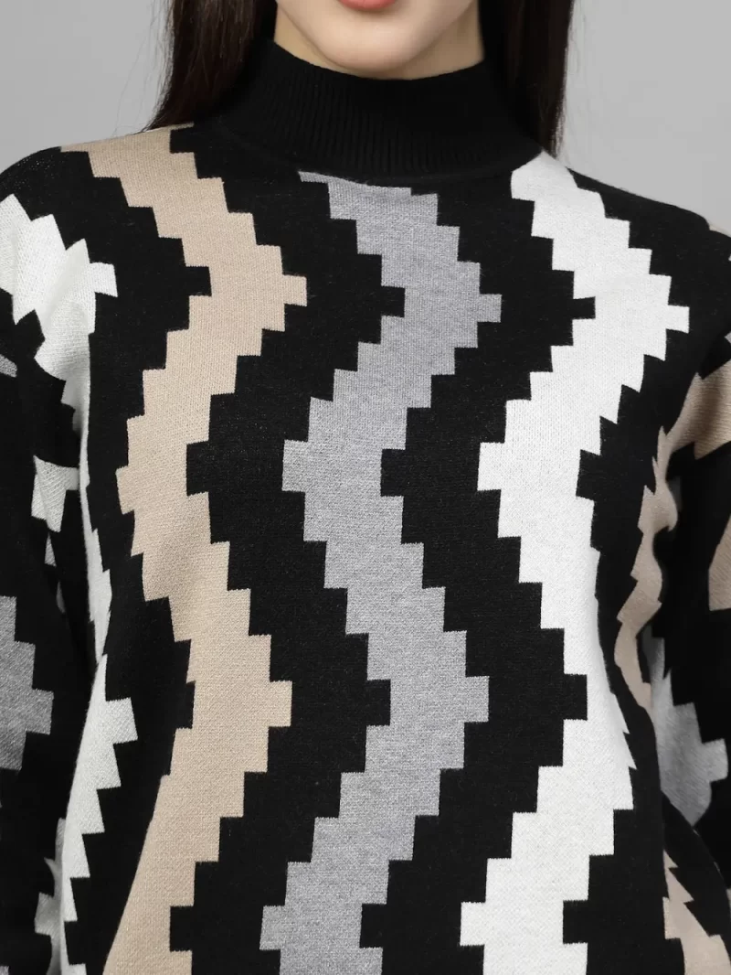 Printed High Neck Sweatshirt With Trouser