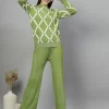 High Neck Long Sleeve Top & Trouser With Shrug