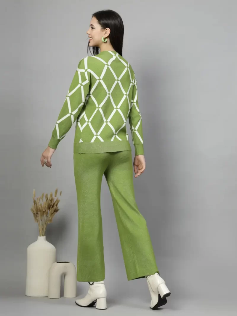 High Neck Long Sleeve Top & Trouser With Shrug