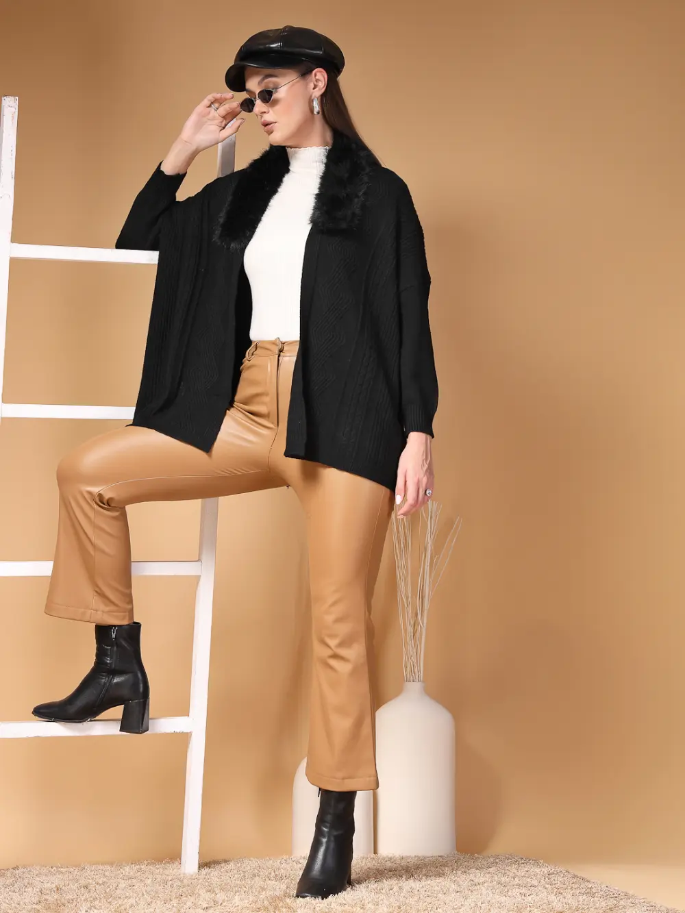 Women Long Sleeved Front Open Shrug