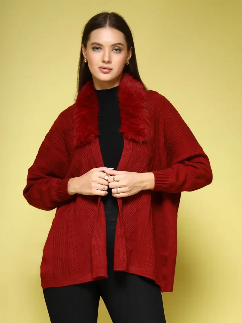 Women Long Sleeved Front Open Shrug