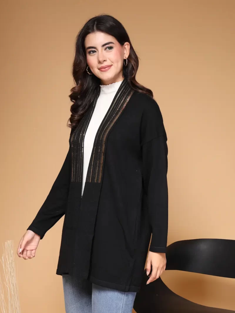 Women Embellished Longline Shrug