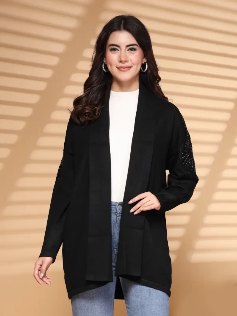 Women Longline Front Open Shrug