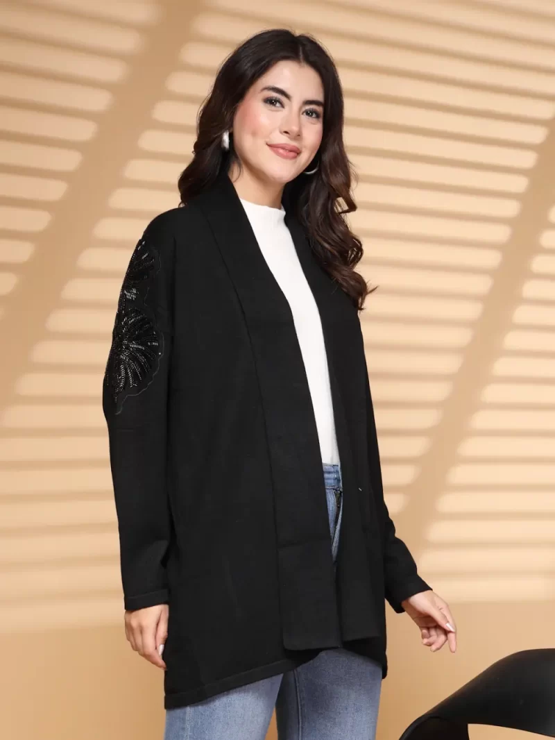 Women Longline Front Open Shrug