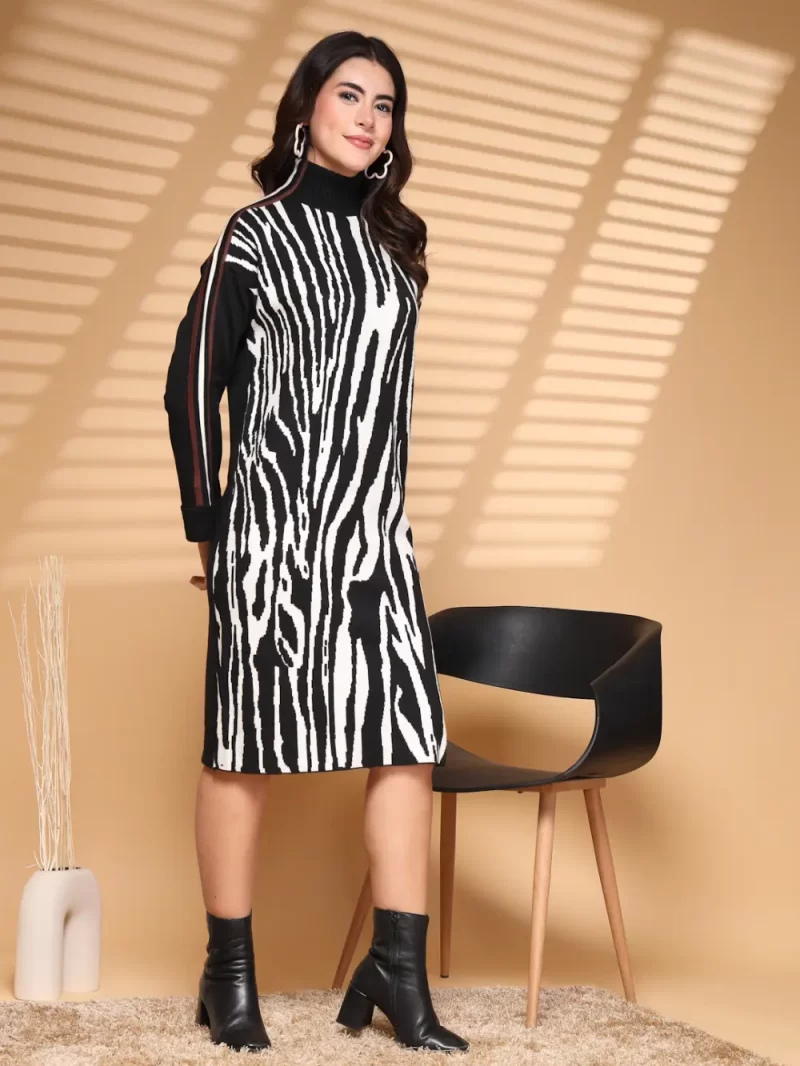 Women Abstract Printed Drop-Waist Dress