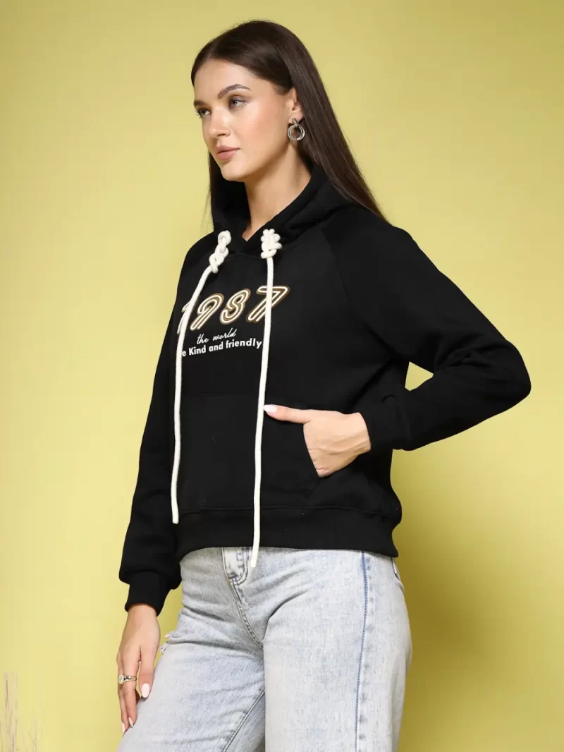Women Printed Hooded Sweatshirt
