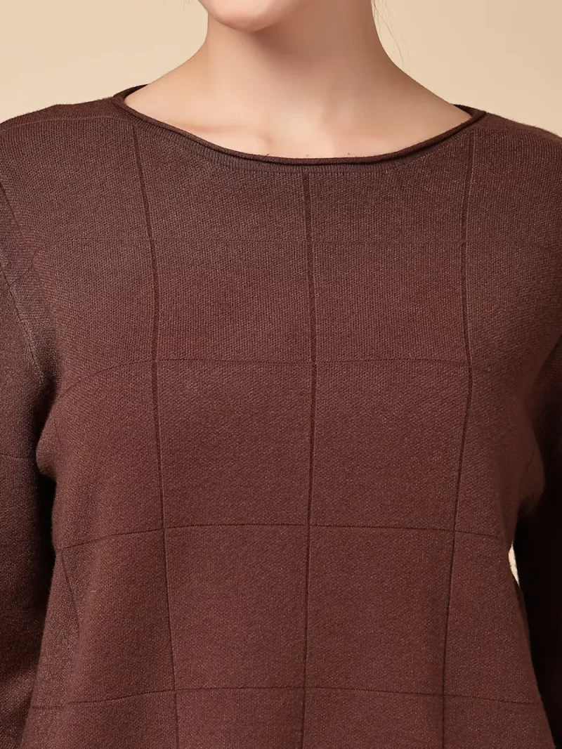 Women Textured Assymetric Hem Knit Top