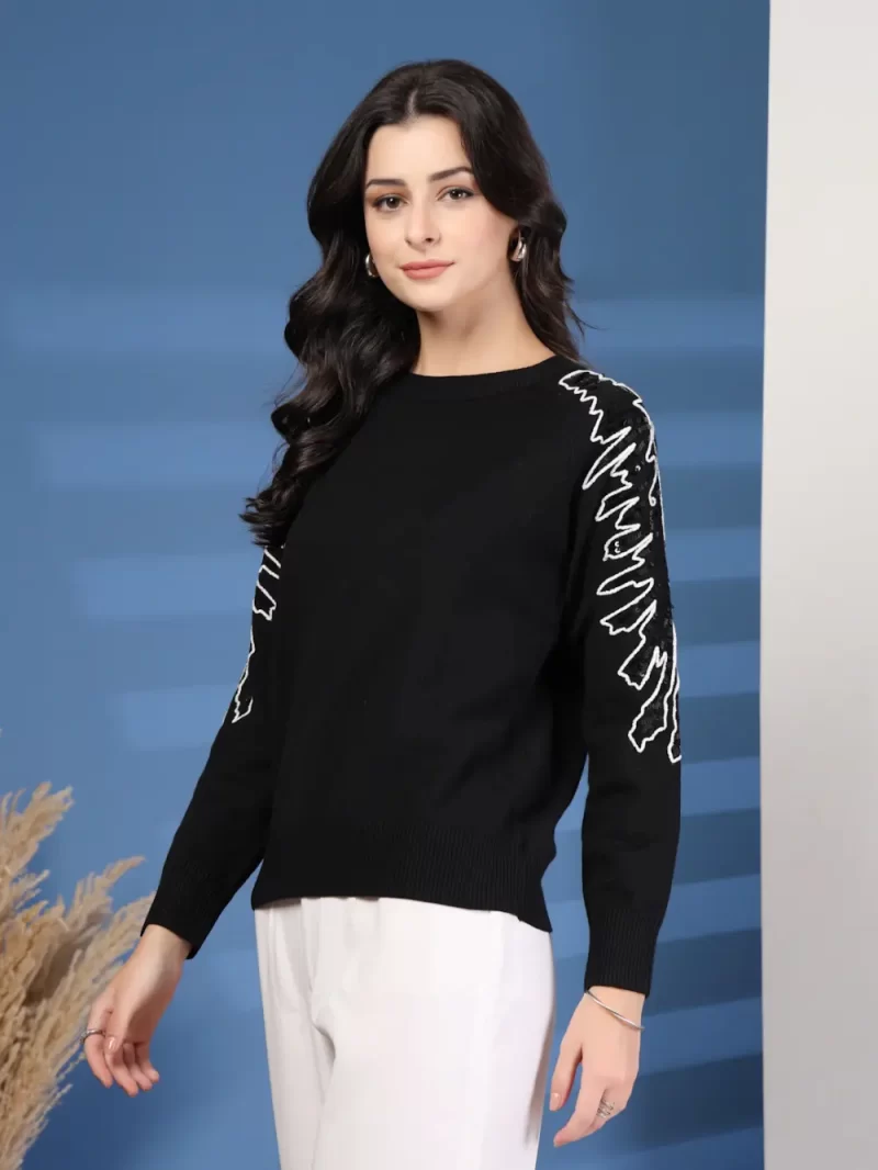 Women Round Neck Embroidered Top