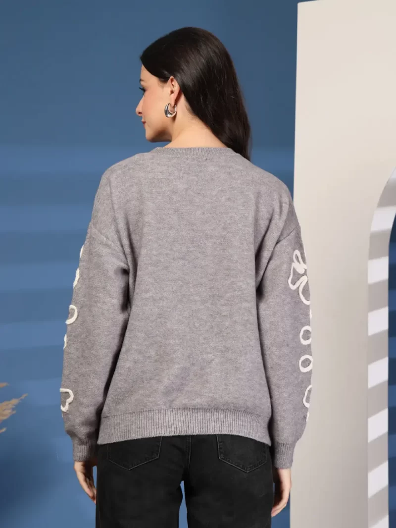 Women Floral Embroidered Pullover Sweaters