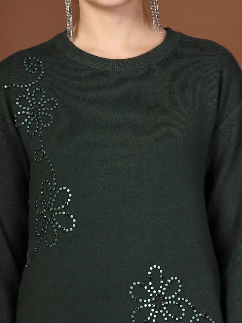 Women Embellished Round Neck Top