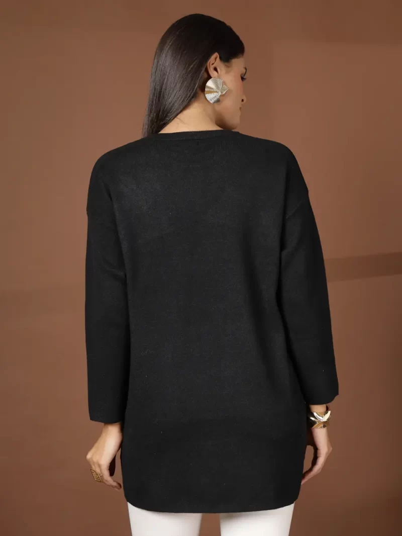 Women Round Neck Embellished Top