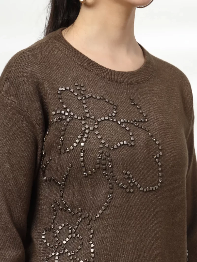Women Embellished Round Neck Top