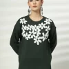 Women Floral Woollen Top With Embroidered