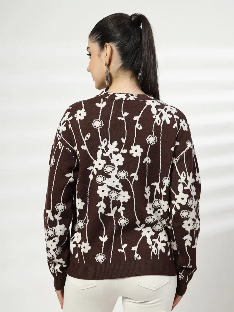 Women Floral Printed Woolen Top