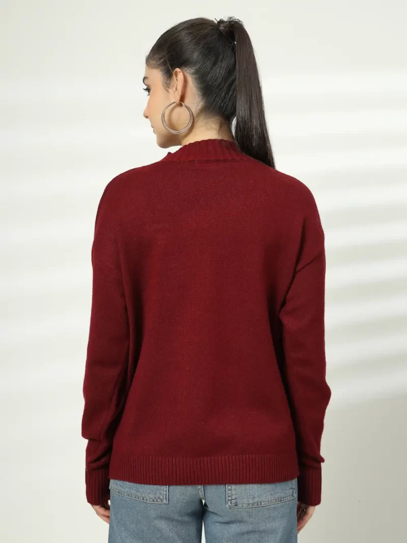 Women Floral Embellished Woolen Top