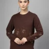 Women Embroidered Round Neck Top
