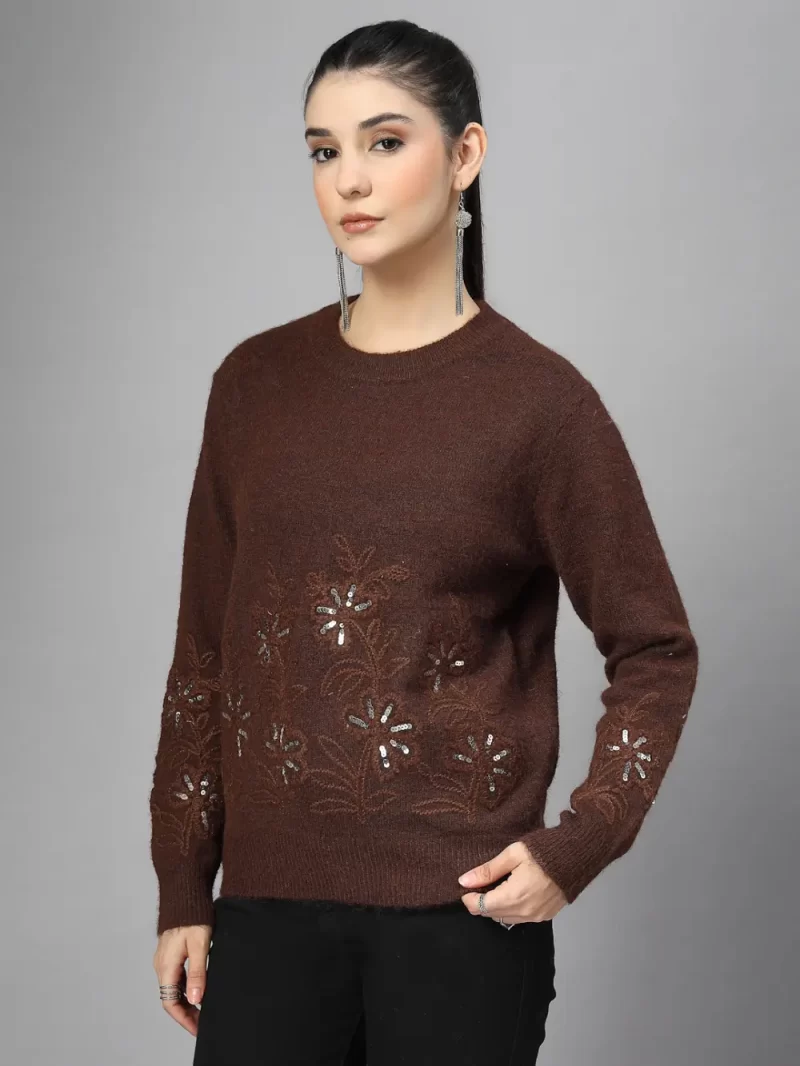 Women Embroidered Round Neck Top