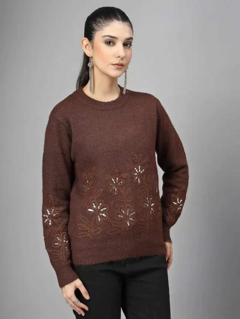 Women Embroidered Round Neck Top