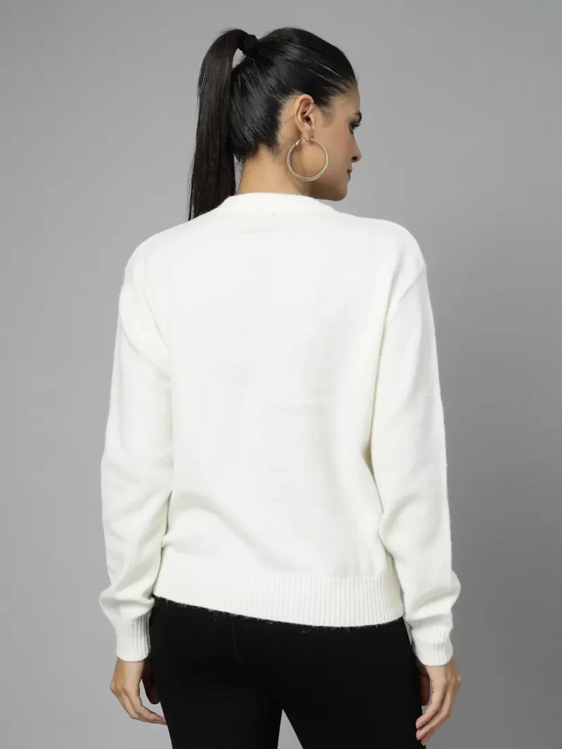 Apricot Solid Embroidered Top ,Has A Round Neck, Long Sleeves, Ribbed Hem