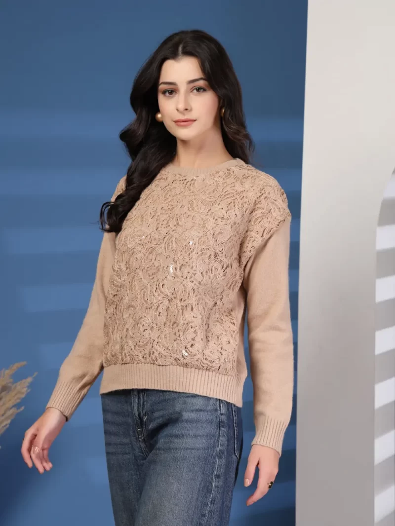 Women Embellished Pullover Sweaters