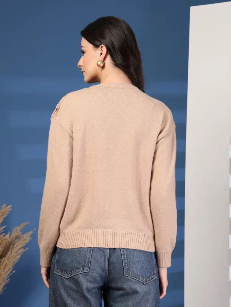 Women Embellished Pullover Sweaters