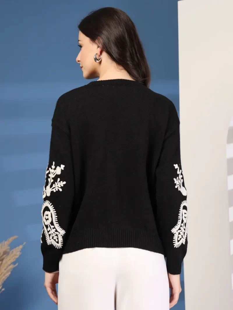 Women Embroidered Ethnic Motifs Round Neck Top