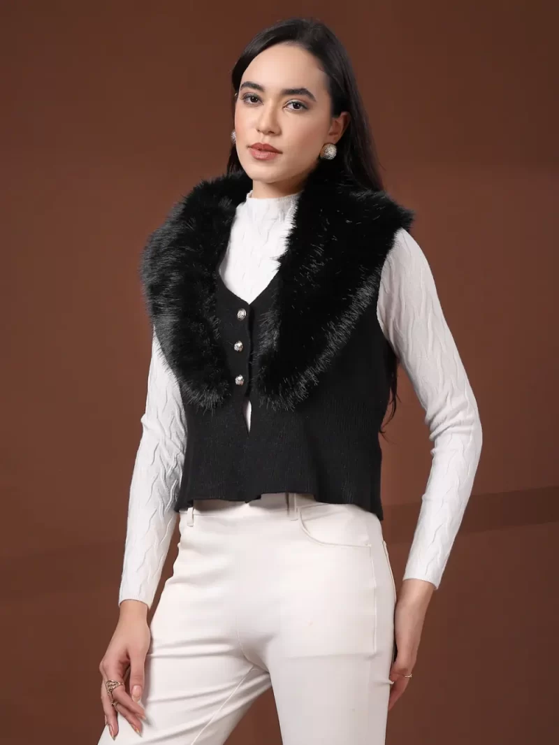Women Ribbed Crop Cardigan