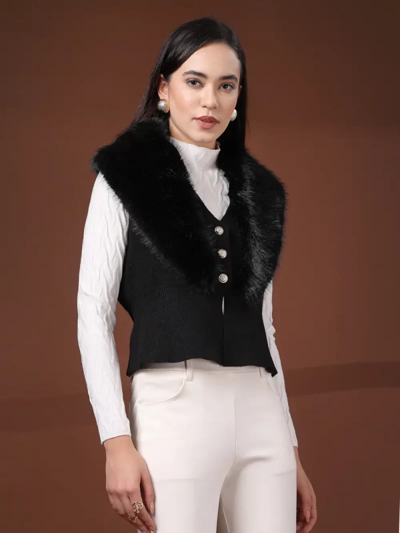 Women Ribbed Crop Cardigan