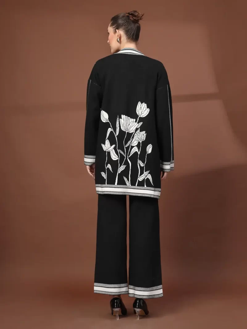 Women High Neck Long Sleeves Top Shrug With Trousers