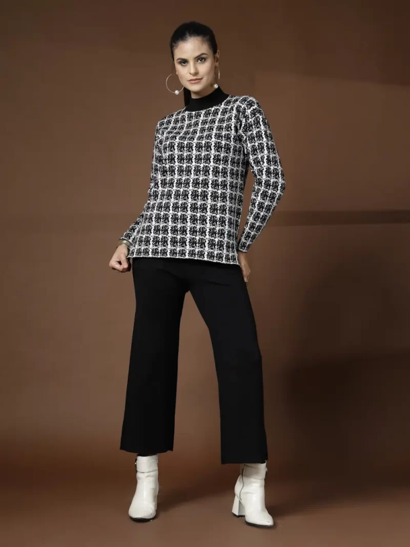 Black Luxe Winter Coord Set - Set Of Top And Pants